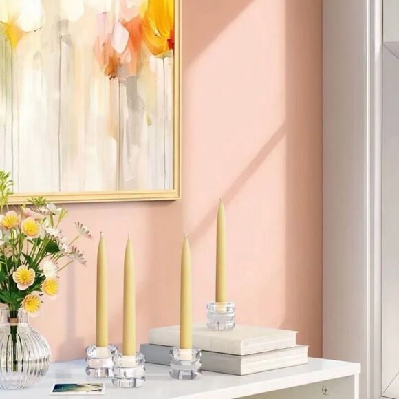 TARGET ROOM ESSENTIALS NWT 4pc bubble glass taper candle holders clear Dining - Picture 2 of 7